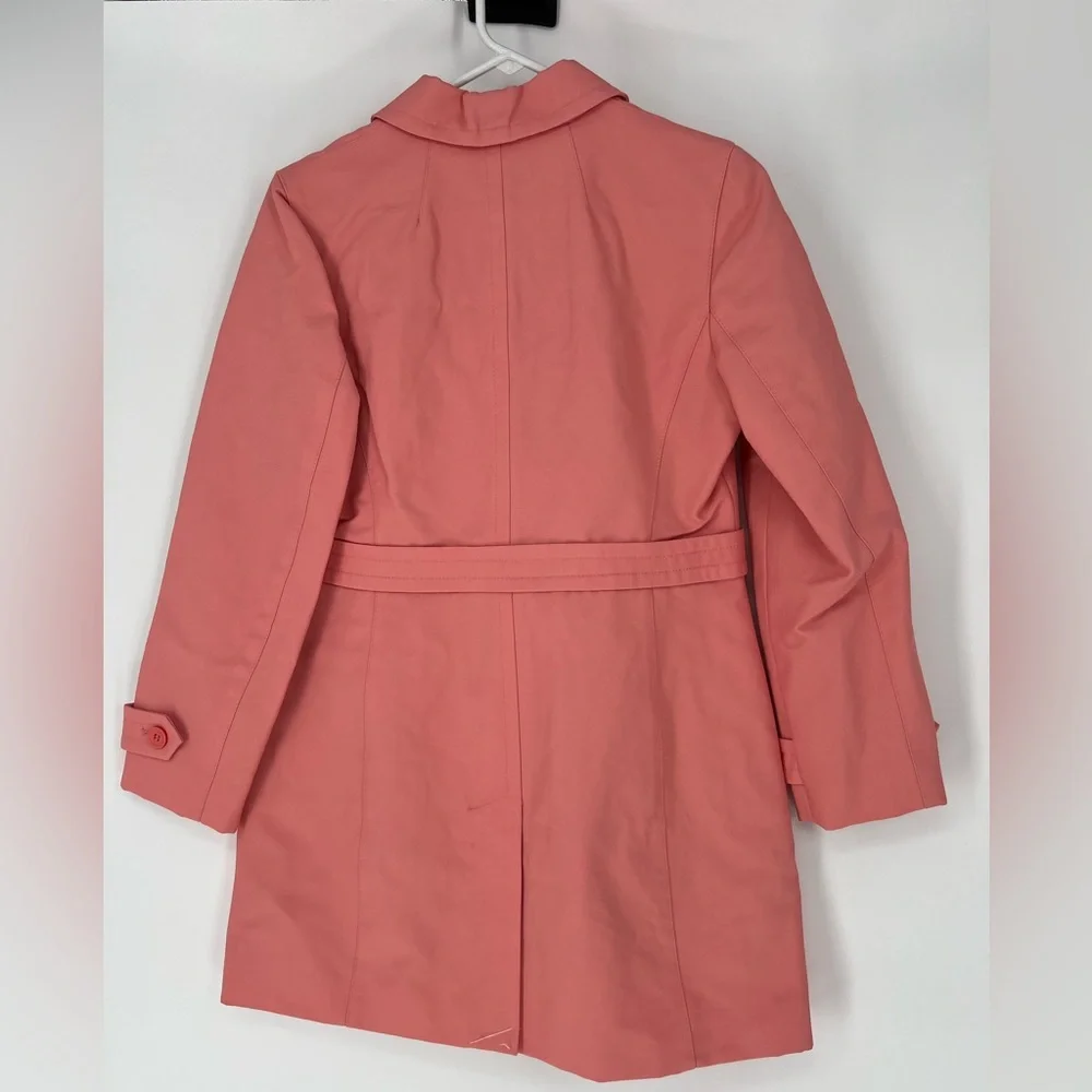 LOFT PETITES NWOT RAIN COAT W/POLKA‎ DOT LINING, DEEP POCKETS, STYLISH WELL MADE - Picture 4 of 9